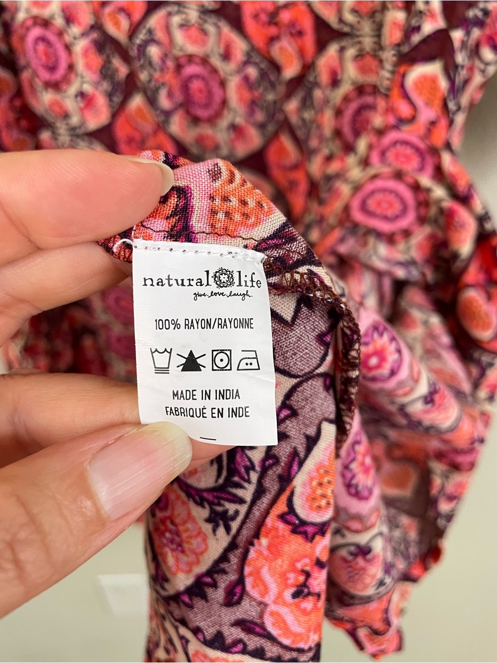 Natural Life Floral Babydoll Relaxed Knee Length Dress Size Large Boho - Picture 5 of 6